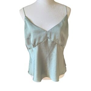 ABERCROMBIE AND FITCH Y2K Camisole Top Mint Green Satin Womens Large